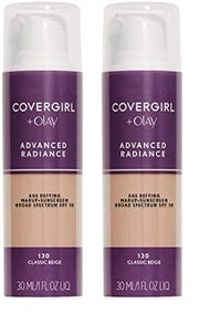 COVERGIRL Advanced Radiance Age Defying Foundation Makeup Natural of 2) 1 oz