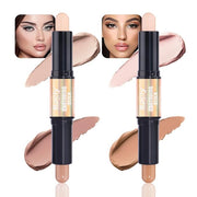 Kaely 2Pcs Cream Bronzer Highlighter Stick,Face Shaping Contouring Shades Makeup,15+17