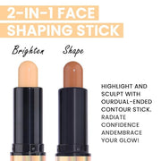 Kaely 2in1 Cream Bronzer Highlighter Stick,Face Shaping Contouring Shades Makeup,16