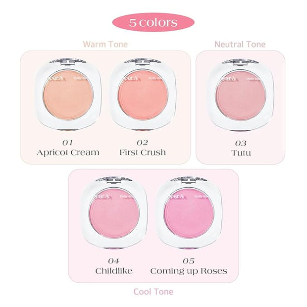 Dr.Althea Dear.A Fluffy Blush -An airy, long-lasting pressed Apricot Cream)