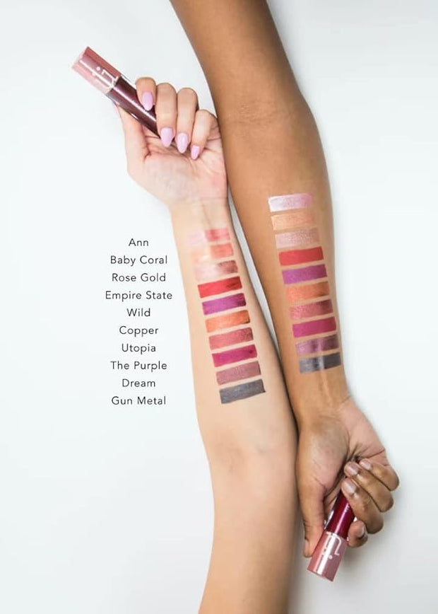 M2U NYC Metallic Liquid Lipstick, Long Lasting High Impact Color, Metallic Liquid Lips, Lipstick for Women, Metallic Ink Lipstick, Lip Stick (Rose Gold-Rose Gold)