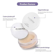PHOERA Setting Powder Controls Oil,Setting Powder Makeup Light,Loose 0.17oz