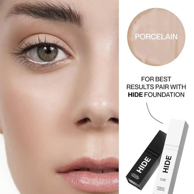 HIDE PREMIUM Liquid Foundation, Multi-Use Waterproof Foundation, Medium/Full 1 fl oz