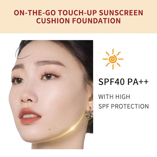 Flawless Glass Skin with Cushion Foundation - Long-lasting, (Camel, ) 18g