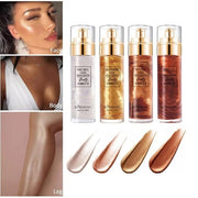 Shimmer Body Oil, Waterproof Lasting Moisturizing Luster Illuminates Glowing Skin.(BRONZE)