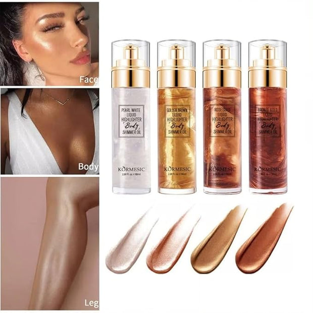 Shimmer Body Oil, Created for Melanin Rich Skin, (GOLDEN BROWN)