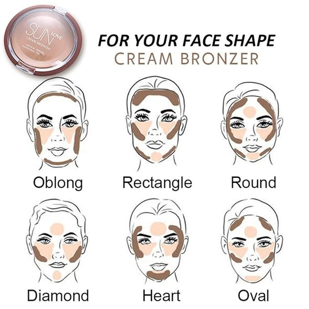 MAEPEOR Matte Bronzer 6 Colors Cream Contour Palette Makeup (race) 02 G