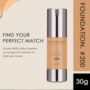 BODYOGRAPHY - NATURAL FINISH Foundation (Med/Dark#200): Oil-Free Anti-Aging Gluten-Free, Paraben-Free