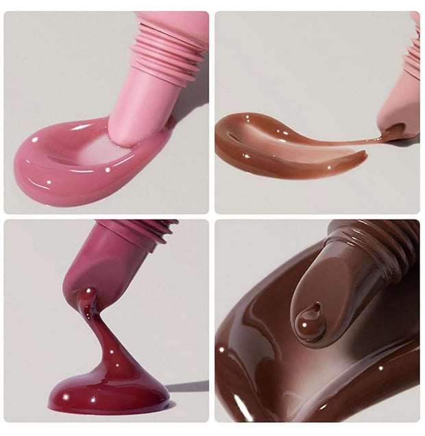 MAEPEOR Lip Glowy Balm 5 Colors Plumping Hydrating Lip Butter Balm and Nourishing Lip Care Lip Treatment Glossy Finish Non-sticky Tinted Lip Balm (03 Raspberry Jelly）