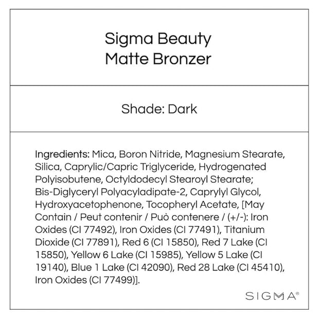 Sigma Beauty Matte Bronzer – Longwear Light Bronzer Powder Bronzer)