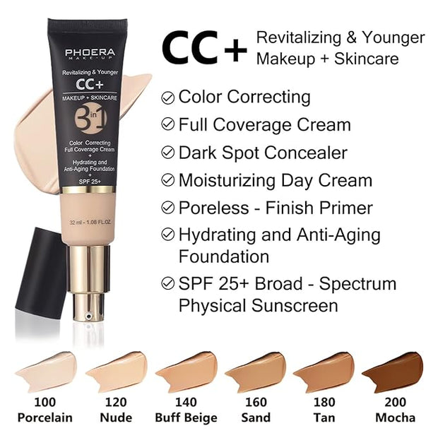 MAEPEOR Full Coverage Foundation 6 Colors Mattle Oil-Control (100 Porcelain)