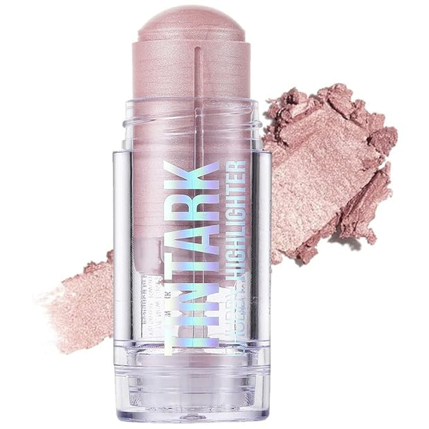Chubby Cream Highlighter Stick for Face, Glitter Eyeshadow Peach Shimmer