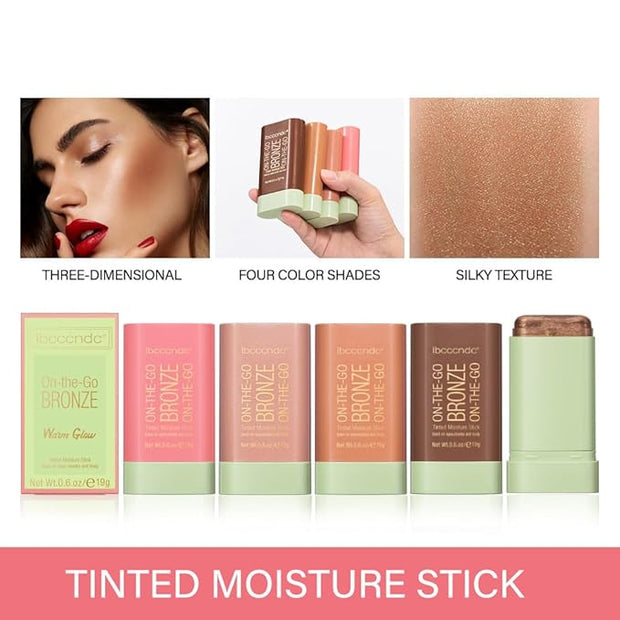 Cream Contour Stick,Bronzer Contouring Stick Facial Cream Highlight Lasting,01-Warm Glow