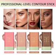 Cream Contour Stick,Versatile Bronzer Facial Contouring Stick,Long Lasting Soft Glow
