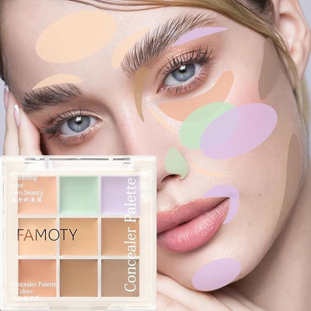 9 Colors Cream Concealer Foundation Palette, Correcting Concealer creamy concealer