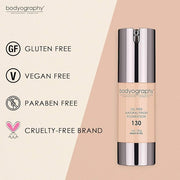 BODYOGRAPHY - NATURAL FINISH Foundation (Light #130): Oil-Free Gluten-Free, Paraben-Free