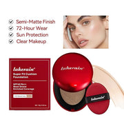 Flawless Glass Skin with Cushion Foundation - Long-lasting, Beige, ) 18g