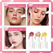 Makeup Sticks Set, Matte Cream Blush Stick for & Moisturizer)