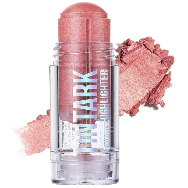 Chubby Cream Highlighter Stick for Face, Glitter Eyeshadow Peach Shimmer