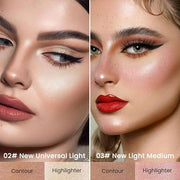 Kaely 2Pcs Cream Bronzer Highlighter Stick,Face Shaping Contouring Shades Makeup,02+03