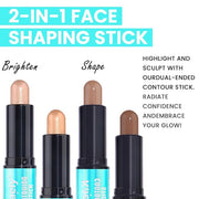 Kaely 2Pcs Cream Bronzer Highlighter Stick,Face Shaping Contouring Shades Makeup,06+07