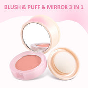Boobeen Blush Compact for Face, Matte Powder Blush Natural Glowing