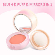 Boobeen Blush Compact for Face, Matte Powder Blush Natural Glowing