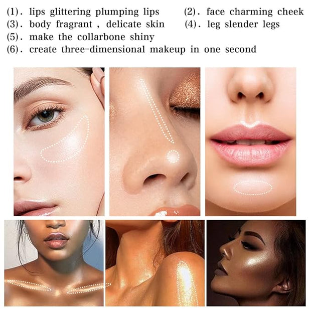 Highlighter Shimmer Makeup Palette Gold Colors,Shimmering Highlightering Pallet,Highly to Carry,Cruelty-Free