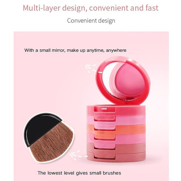 UCANBE 5 Colors Face Blusher Palette Waterproof Matte