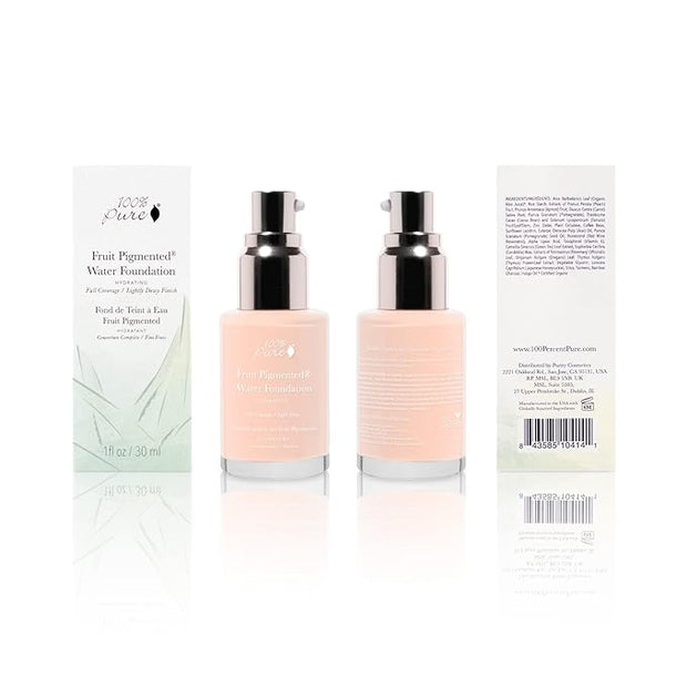 100% PURE Water Foundation Full Coverage Hydrating Makeup, Fl Oz