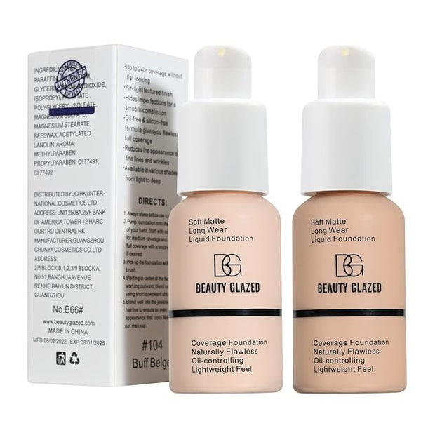 Beauty Glazed Soft Matte Silky Full Coverage Liquid (102 Nude)