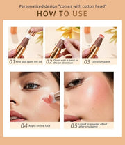Blush Beauty Wand,Matte Face Blush with Cushion Applicator, pink blush)