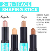 Kaely 2Pcs Cream Bronzer Highlighter Stick,Face Shaping Contouring Shades Makeup,03+16