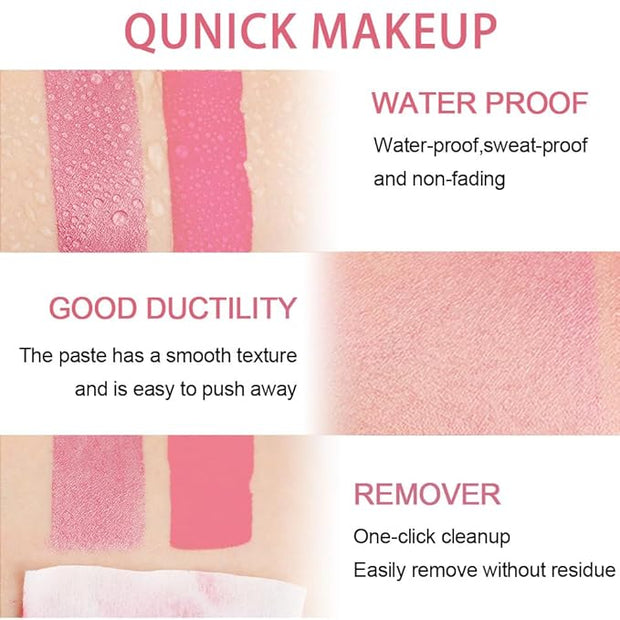 Kaely 2Pcs Cream Blush Stick for Cheeks,Pink Red Lightweight Hydrating,01+05