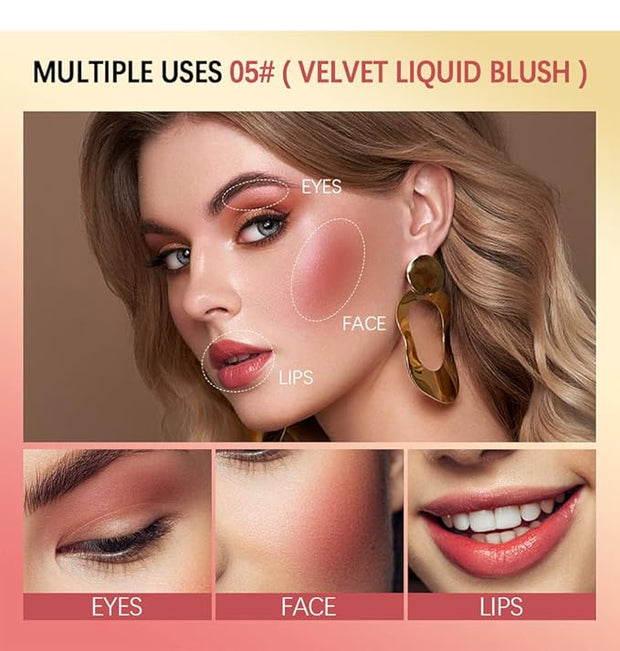 Velvet Liquid Blush, Liquid Cream Blush, Moist Matte Breathable (05)