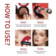 Flawless Glass Skin with Cushion Foundation - Long-lasting, Beige, ) 18g