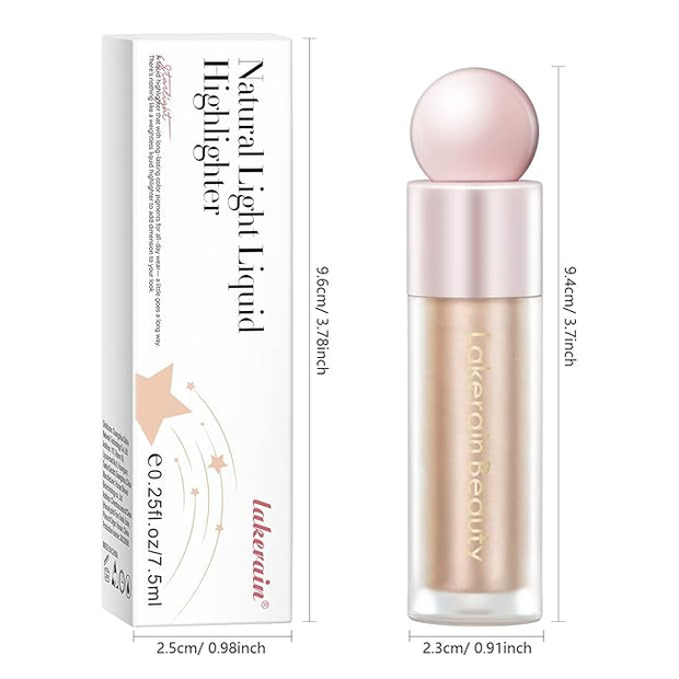 Liquid Highlighter Makeup, Natural Silky Shimmer Finish Face 1 Pack