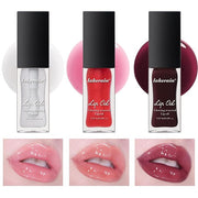 3 Colors Glow Lip Oil Tinted, Nourishing Tinted Lip Glow Oil For A High-shine Finish, Moisturizing Fat Oil for Dry Lip, Shiny and Vegan Tinted Lip Oil (Clear+Jam+Pink)