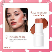 Blush Stick, Matte Cream Blush Stick for Cheeks, Lasting(06 Coral)