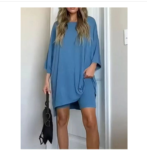 Summer Sweet Beauty Knitted Fashion Casual Solid Color Suit