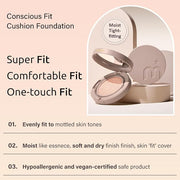 MOONSHOT KOREA Conscious Fit Cushion Foundation Flawless Coverage,Glass