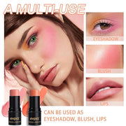 Kaely 2Pcs Cream Blush Stick for Cheeks,Coral Pink Hydrating Waterproof,02+03