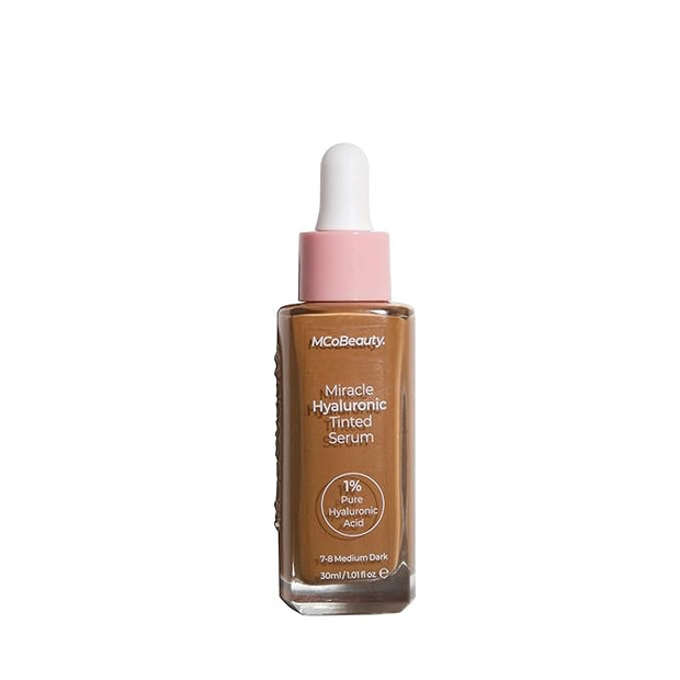 MCoBeauty Miracle Hyaluronic Tinted Serum, 7-8 Medium Dark, Free Cosmetics