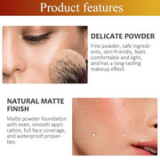 Kaely Oil Free Powder Foundation Waterproof,Face Pressed Powder Natural Finish,08