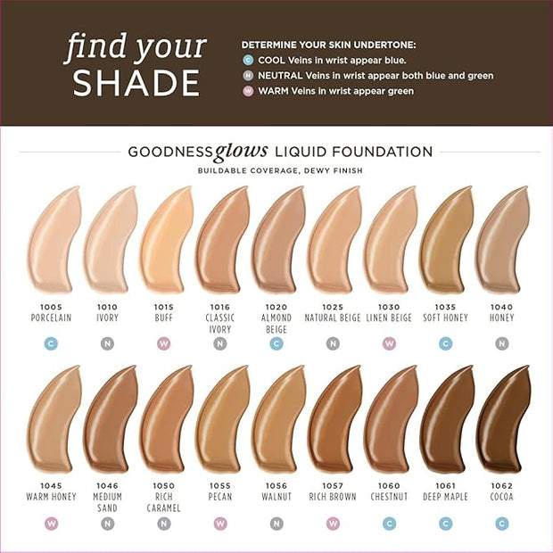 Burt's Bees Goodness Glows Liquid Makeup, Pecan -