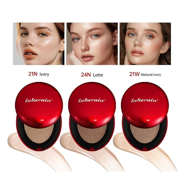 Flawless Glass Skin with Cushion Foundation - Long-lasting, (Latte, ) 18g