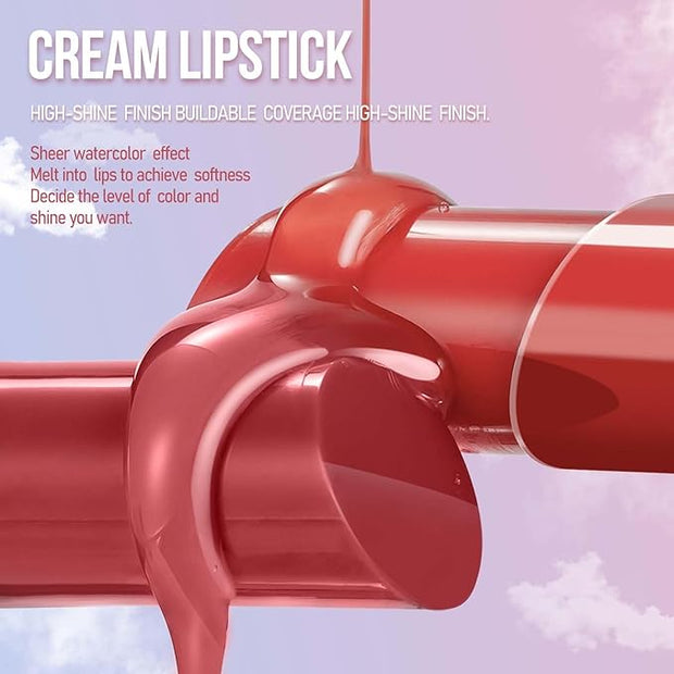 Clear Juicy Pumper Lip Oil Slick Click, Press Lipstick Lip Oil, Korean Mirror Glass Lip Balm, Moisturizing & Plump Solid Water Gloss Lip Tint, Shine Non-Sticky Lip Makeup for Women Girls,01