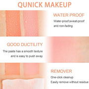 Kaely 2Pcs Cream Blush Stick for Cheeks,Coral Pink Hydrating Waterproof,02+03