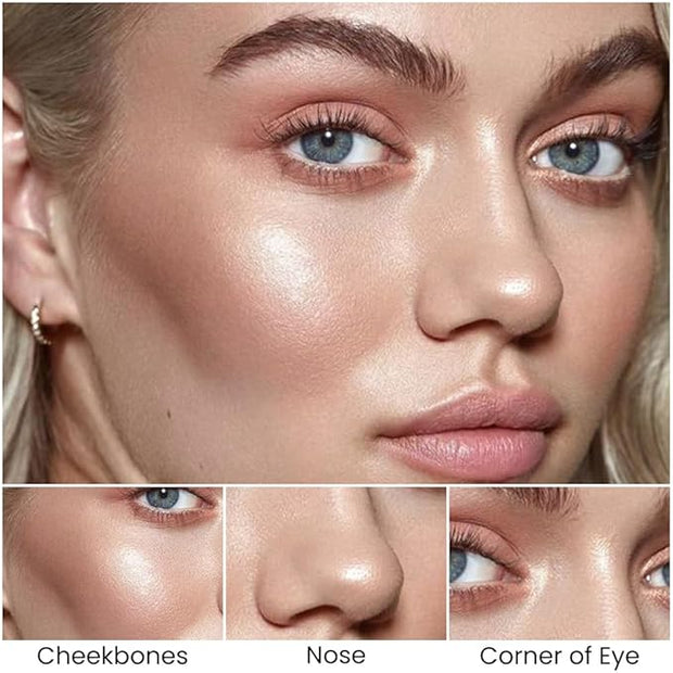 Kaely 2Pcs Cream Bronzer Highlighter Stick,Face Shaping Contouring Shades Makeup,01+02