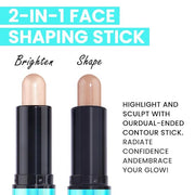 Kaely 2in1 Cream Bronzer Highlighter Stick,Face Shaping Contouring Shades Makeup,01